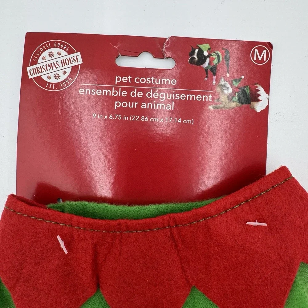 Christmas House Pet Costume Set Santa and Elf Holiday Outfits Medium 2 Pack
